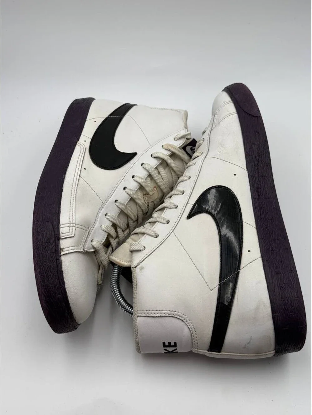 Nike Blazer High 316664-104 White Black Purple High Top Sneakers Men US 12